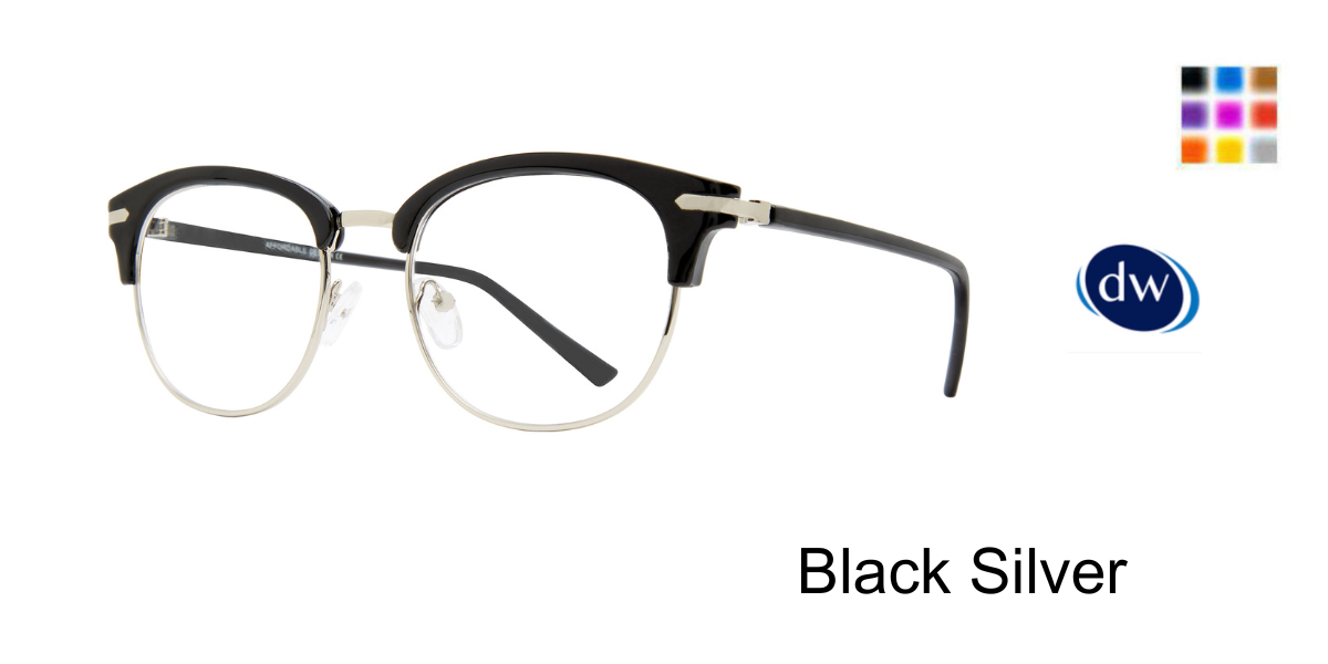 Black Silver          Affordable Designs Tucker Eyeglasses
