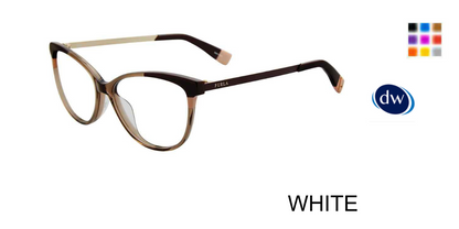 WHITE Furla VFU134 Eyeglasses