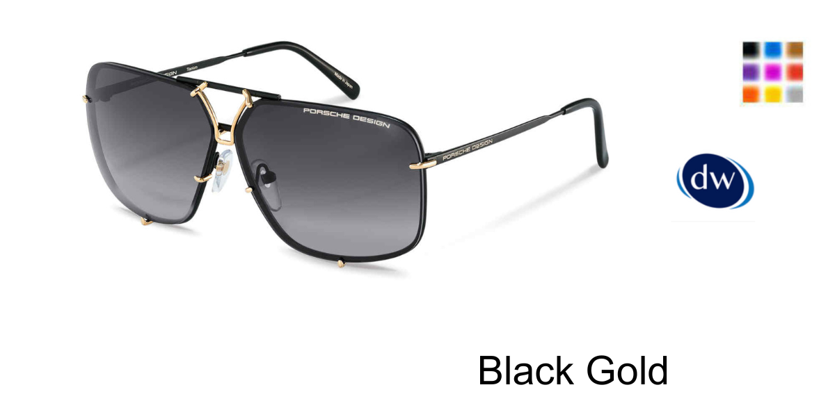PORSCHE DESIGN P8928 Sunglasses Black Gold