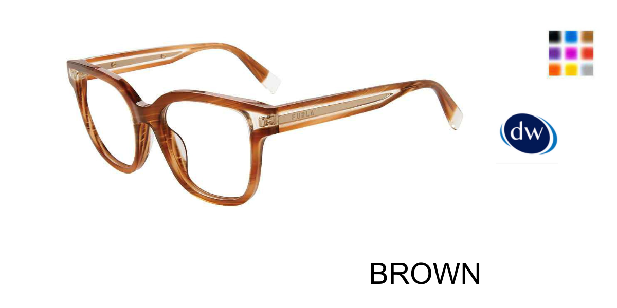 BROWN Furla VFU582V Eyeglasses
