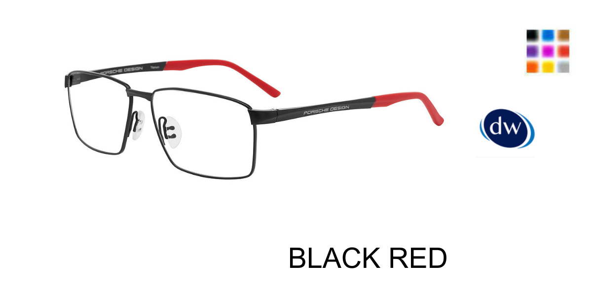 BLACK RED PORSCHE DESIGN P8777 Eyeglasses