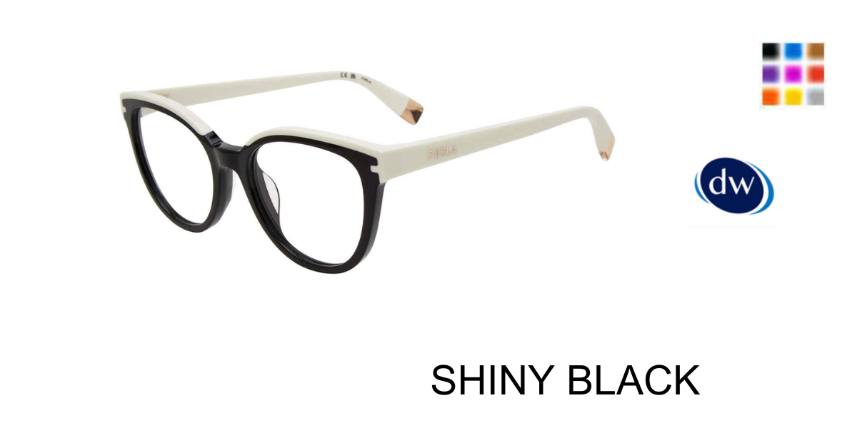 SHINY BLACK Furla VFU681 Eyeglasses
