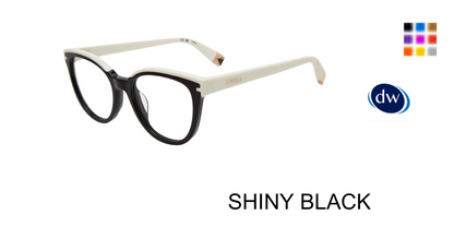 SHINY BLACK Furla VFU681 Eyeglasses