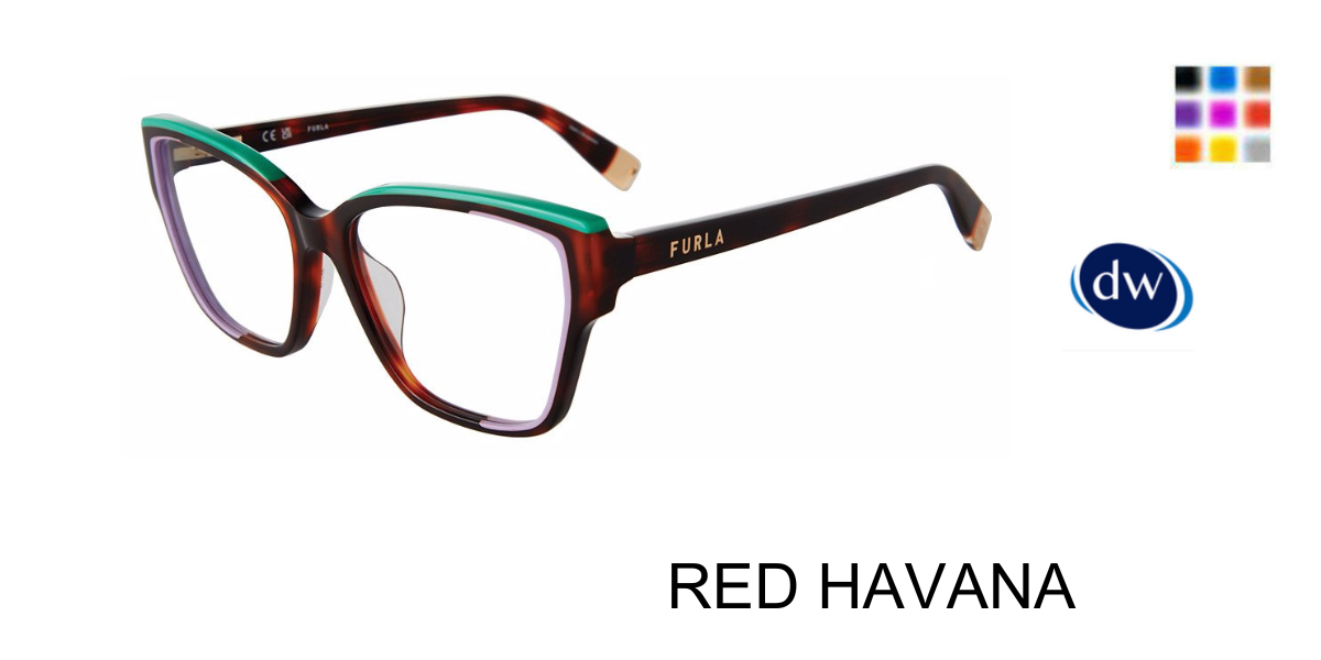 RED HAVANA Furla VFU718 Eyeglasses