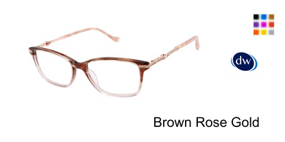 Brown Rose Gold               Tura Brilliance TE294 Eyeglasses