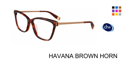 HAVANA BROWN HORN Furla VFU631 Eyeglasses