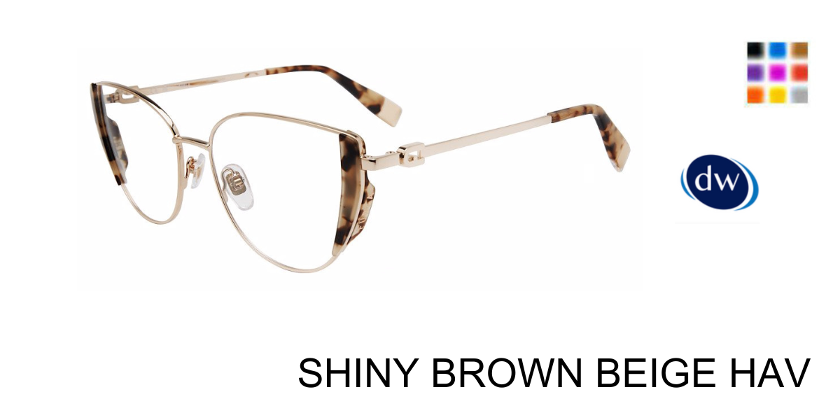 SHINY BROWN BEIGE HAV Furla VFU771W Eyeglasses