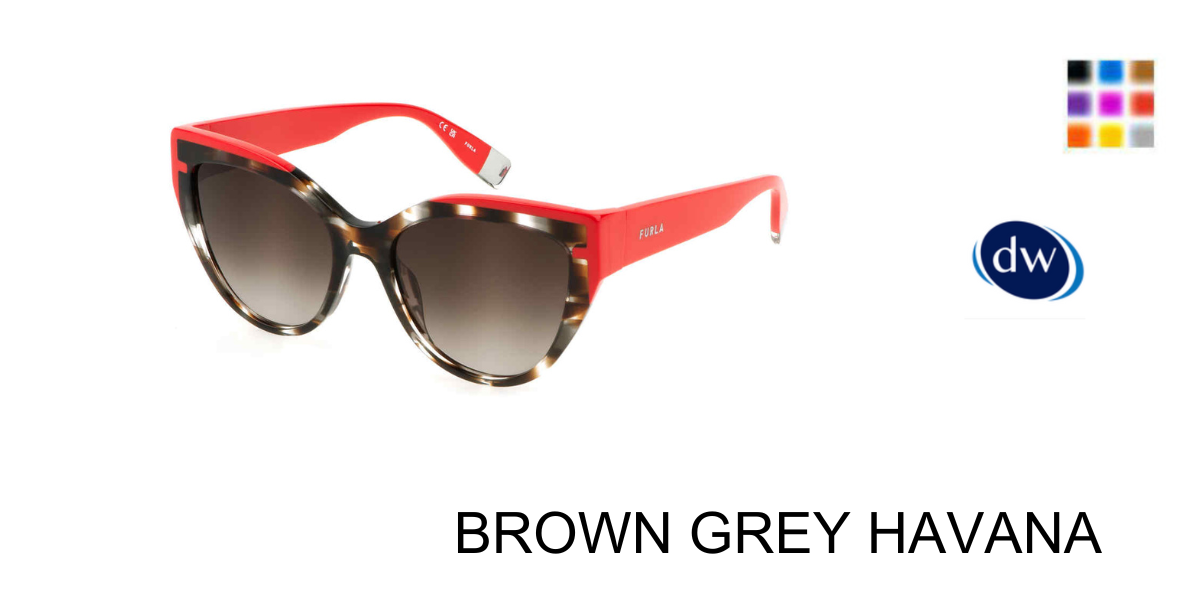 BROWN GREY HAVANA Furla SFU694 Sunglasses