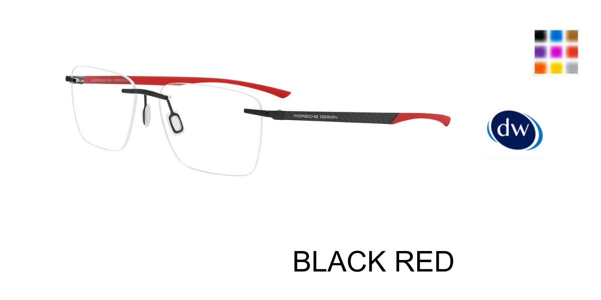 BLACK RED PORSCHE DESIGN P8774 Eyeglasses