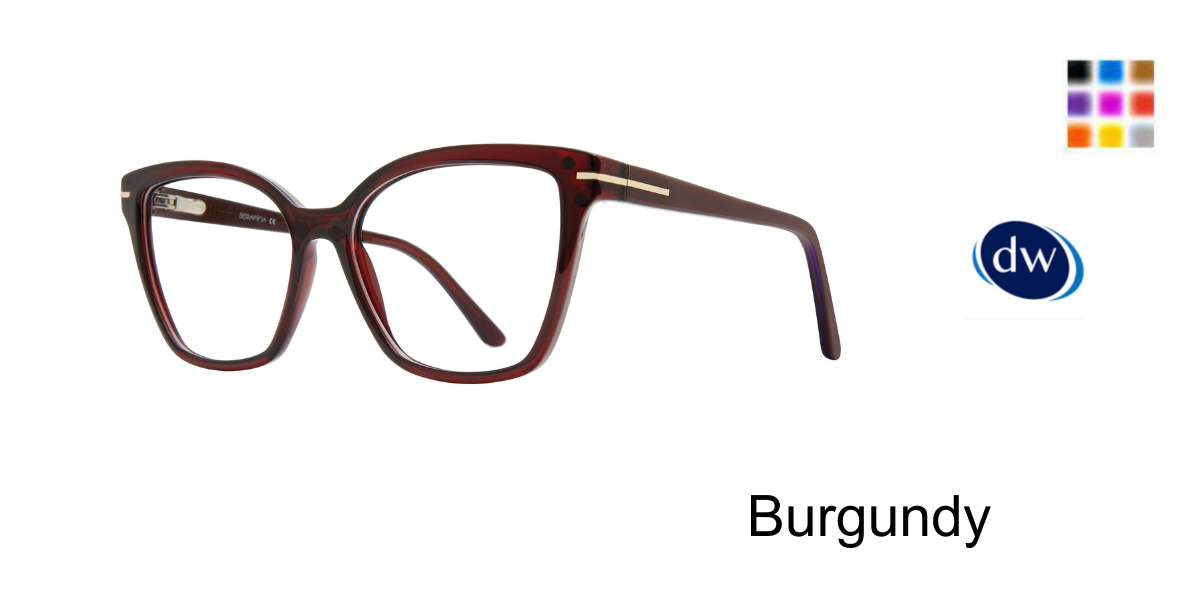Burgundy              Serafina Glamour Clip Eyeglasses
