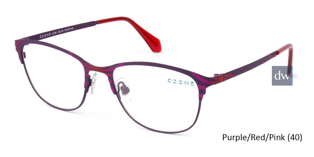 Purple/Red/Pink (40) C-Zone U1204 Eyeglasses