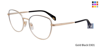 Gold Black 0301 Police VPL839 Eyeglasses.