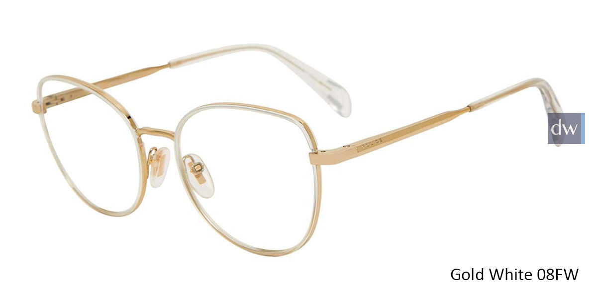 Gold White 08FW Police VPL839 Eyeglasses.