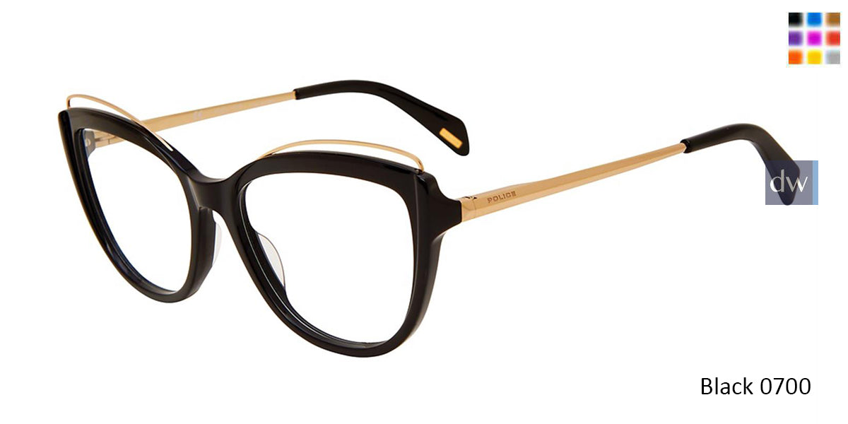 Black 0700 Police VPL931 Eyeglasses.