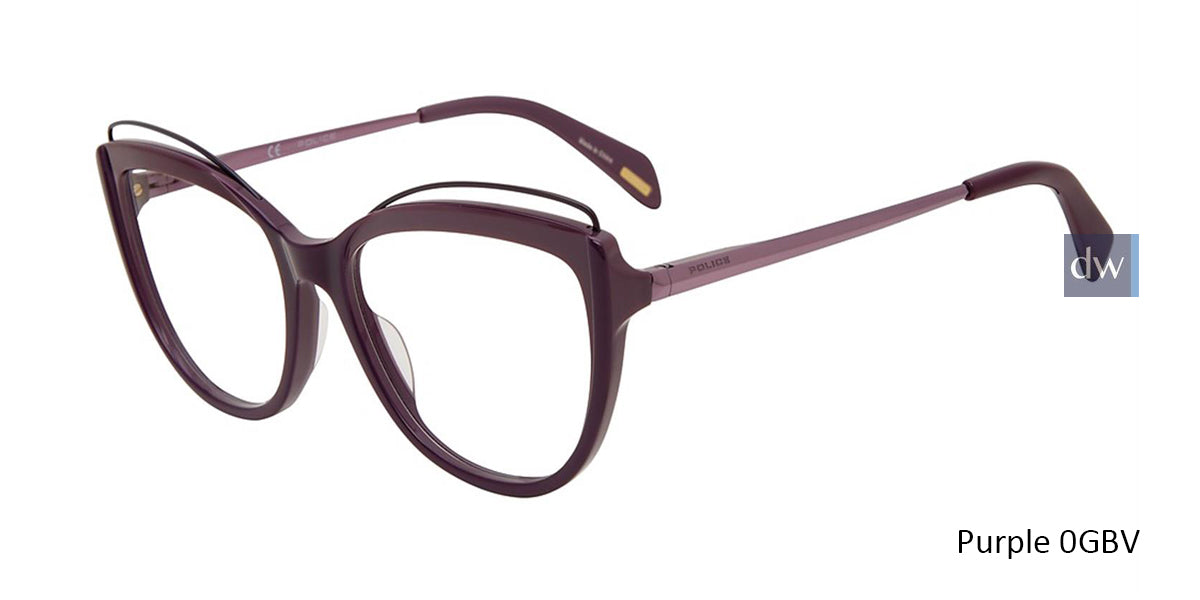 Purple 0GBV Police VPL931 Eyeglasses.